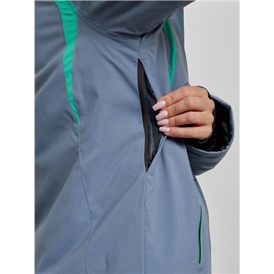 Горнолыжная куртка женская зимняя серого цвета 2305Sr