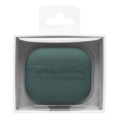 Чехол - Soft touch для кейса "AirPods (3-го поколения)" (повр. уп) (dark green)