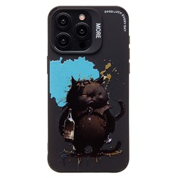 Чехол-накладка - SC335 для "Apple iPhone 15 Pro Max" (черный кот) (black) (233092)