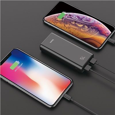 Внешний аккумулятор Hoco J45 (пов.уп) 10 000mAh Micro USB/USB Type-C/USB*2 (black)