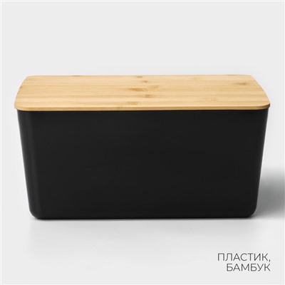 Контейнер для хранения с крышкой LaDо́m «Лаконичность», 31,5×22×15 см, цвет чёрный