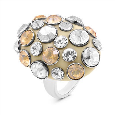 Кольцо из серебра с кристаллами Swarovski родированное 925 пробы скл-713155