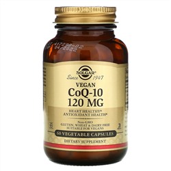 Solgar, Растительный коэнзим Q-10, 120 мг, 60 растительных капсул