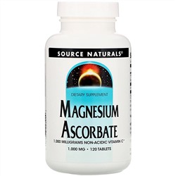 Source Naturals, Магния аскорбат, 1000 мг, 120 таблеток