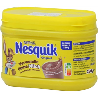 Nesquik. Какао растворимый 280 гр. пласт.банка