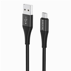 Кабель USB - micro USB Borofone BX29 Endurant (повр.уп)  100см 2,4A  (black)