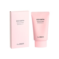 Крем солнцезащитный для лица для чувствительной кожи Eco Earth Pink Sun Cream