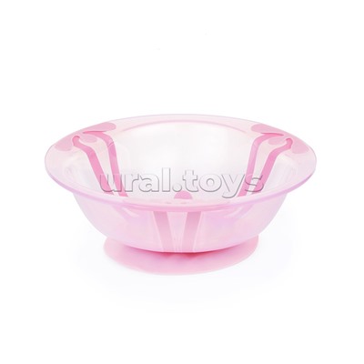 Тарелка детская глубокая на присоске 300мл (розовый)
