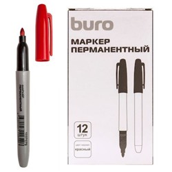 Маркер перманентный 2,5 мм Base красный круглый (1697679) BURO