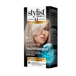 Стойкая крем-краска для волос Гиалуроновая Stylist Color Pro 115 мл, тон 9.1 пепельный блонд
