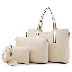 Комплект сумок из 3 предметов, арт А71, цвет:молочный