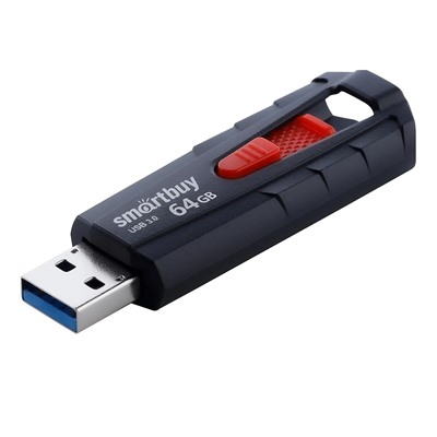 Флэш накопитель USB 64 Гб Smart Buy IRON 3.0 (black/red)