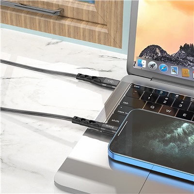 Кабель USB - Apple lightning Hoco U105  120см 2,4A  (black)
