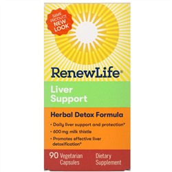 Renew Life, Extra Care, поддержка печени, растительный препарат для детоксикации, 90 растительных капсул