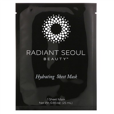 Radiant Seoul, увлажняющая тканевая маска, 5 шт. по 25 мл (0,85 унции)