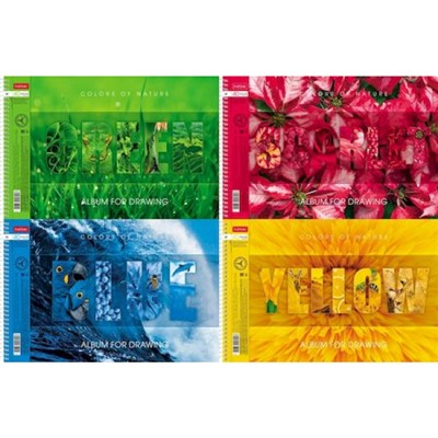 Альбом для рисования 40л на спирали "Гармония цвета" перфорация на отрыв (079777) Хатбер