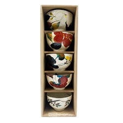 Набор посуды из 5 предметов Hana Kairo Rice Bowl Phoenix Marumo Takagi, Япония, 11 x 6,6 см