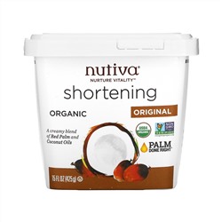 Nutiva, Органический кондитерский жир, натуральный, с кокосовым и красным пальмовым маслом, 425 г (15 унций)