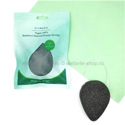 Спонж конняку с древесным углем GriMunic Vegan 100% Bamboo Charcoal Konjac Sponge