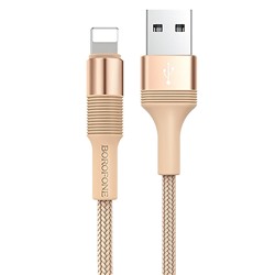 Кабель USB - Apple lightning Borofone BX21 (повр. уп)  100см 2,4A  (gold)