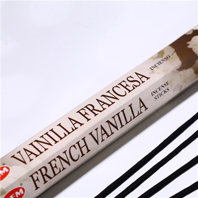 Благовония HEM "Французская Ваниль.French Vanilla", 20 палочек в упаковке, шестигранник