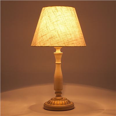 Настольный светильник с тканевым абажуром 01060/1 белый с золотом
