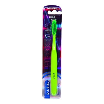 Зубная щетка D.I.E.S. Neon, жесткая, зеленый