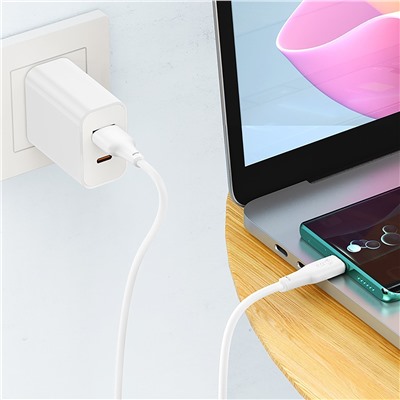 Кабель USB - Type-C Hoco X93 Force 27W 100см 3A  (white)