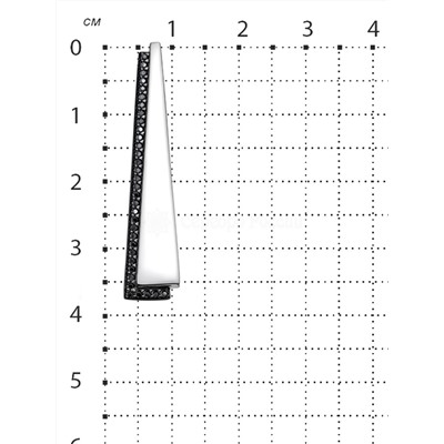 Подвеска из серебра с нат.чёрной шпинелью родированная 925 пробы п-7239р416