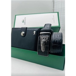 Подарочный набор для мужчины ремень, кошелек + коробка #21177530