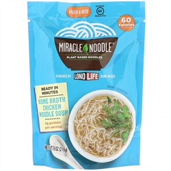 Miracle Noodle, Суп с лапшой на костном бульоне, куриный, 215 г (7,6 унции)