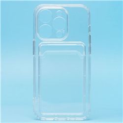 Чехол-накладка - SC276 с картхолдером для "Apple iPhone 14 Pro" (transparent)