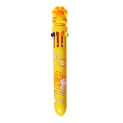 Ручка шариковая автоматическая 10-ти цветная, стержень 0,7 мм, "Лапка", МИКС