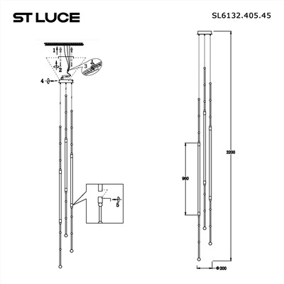 SL6132.405.45 Светильник подвесной ST-Luce Черный/Белый LED 3*15W 3000K