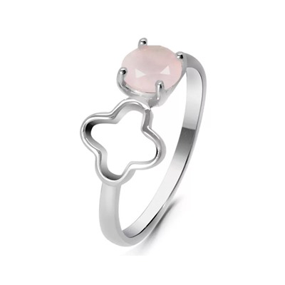Кольцо из серебра розовый кварц, МЦВА65