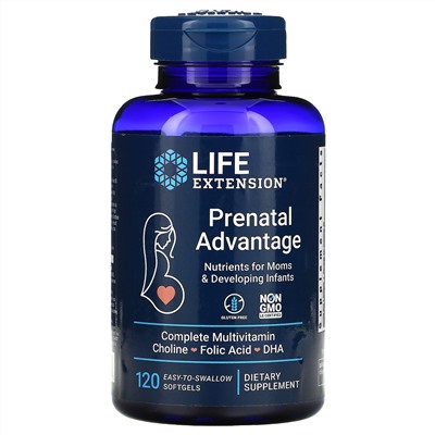 Life Extension, Prenatal Advantage, 120 Easy-To-Swallow Softgels