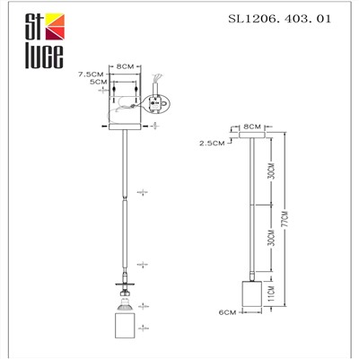 SL1206.403.01 Светильник подвесной ST-Luce Черный/Черный GU10 1*5W