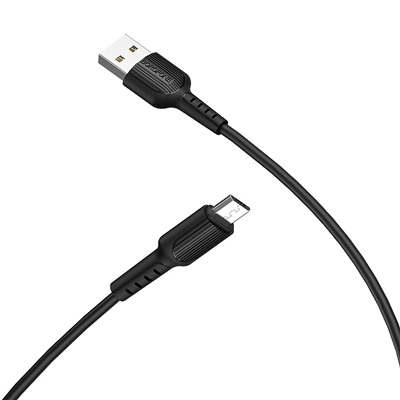 Кабель USB - micro USB Borofone BX16 Easy (повр. уп)  100см 2,4A  (black)