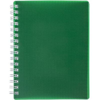 Записная книжка на спирали пластиковая обложка А6 80л клетка "VELVET" зеленая (081574) 01607 Хатбер