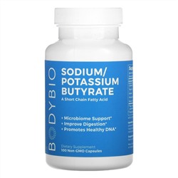 BodyBio, Sodium / Potassium Butyrate, 100 Non-GMO Capsules