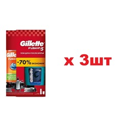 Промо набор Gillette Fusion5 Гель после бритья 75мл + Гель для бритья 200мл 3шт