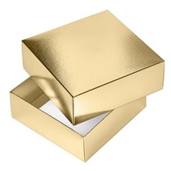 Коробка подарочная картонная с крышкой сборная 180х180х65 КВАДРАТ тиснение METALLIC Золото (082226) 03424 Хатбер