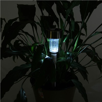 Садовый светильник на солнечной батарее «Цилиндр», 5.5 × 35 × 5.5 см, 1 LED, свечение белое