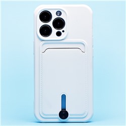 Чехол-накладка - SC304 с картхолдером для "Apple iPhone 13 Pro" (white) (208484)