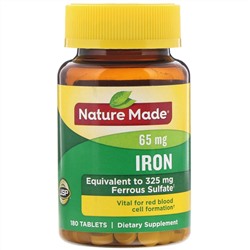 Nature Made, Iron, 65 mg, 180 Tablets