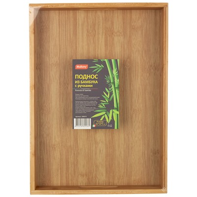 Поднос из бамбука с ручками  Foresta di bambu, р-р: 41*30*5 см