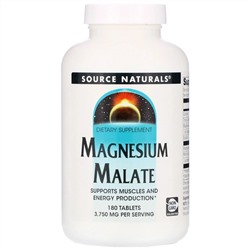 Source Naturals, малат магния, 3750 мг, 180 таблеток