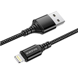 Кабель USB - Apple lightning Borofone BX54 Ultra bright  100см 2,4A  (black)