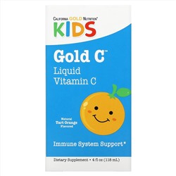 California Gold Nutrition, витамин C в жидкой форме для детей, класса USP, со вкусом терпкого апельсина, 118 мл (4 жидк. унции)