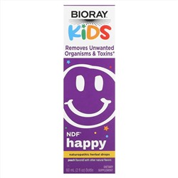 Bioray, NDF Happy, удаляет нежелательные организмы и токсины, для детей, персиковый вкус, 60 мл (2 жидк. унции)